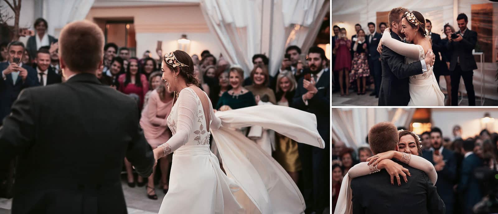 baile boda novios pareja abrazo