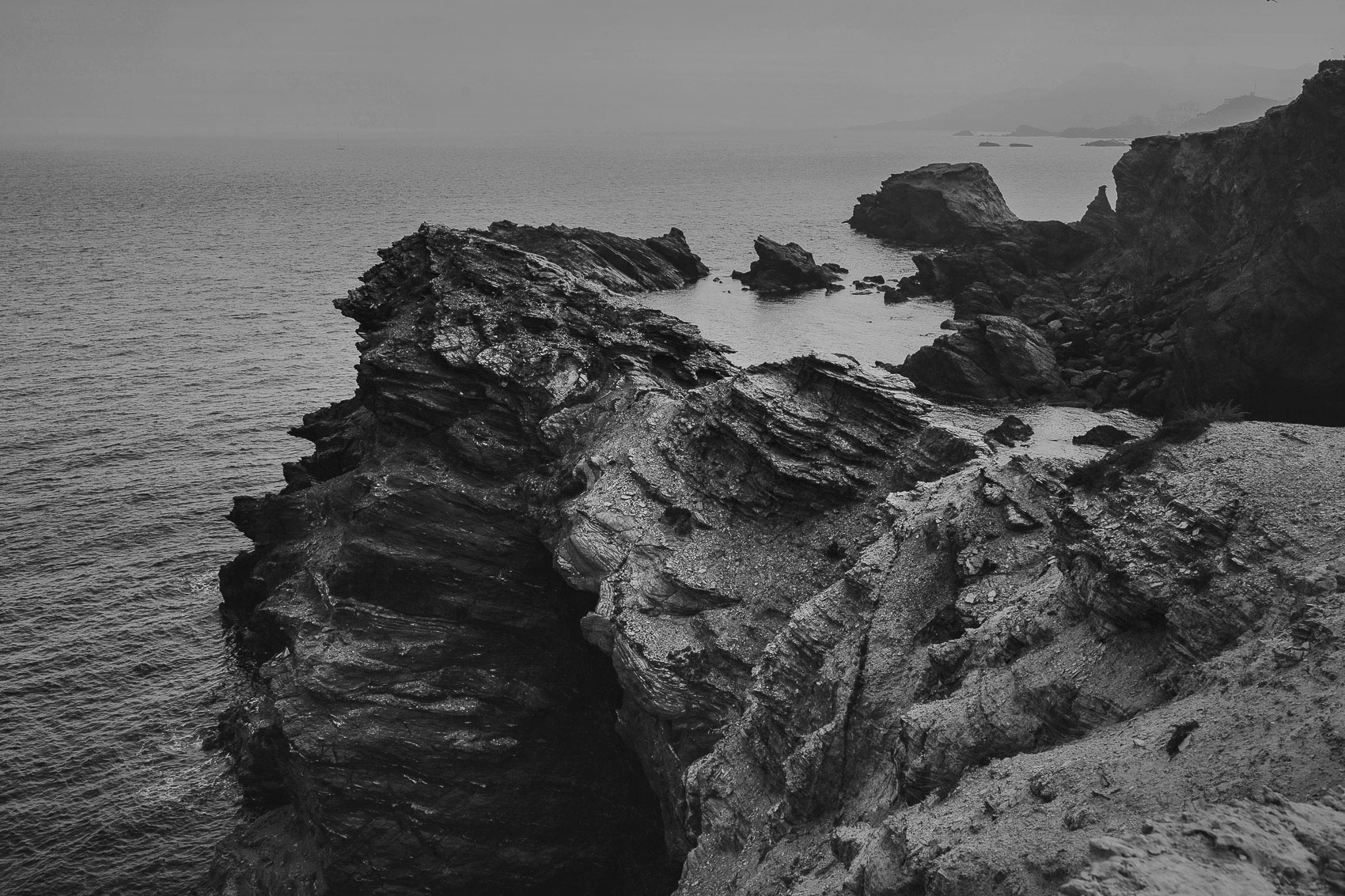 acantilado mar vistas mediterraneo negro cabo de palos