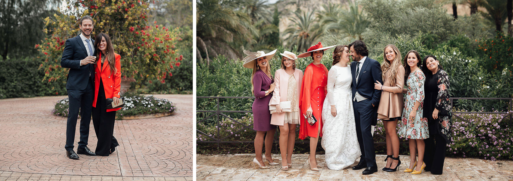 invitadas perfectas outfit novios boda exterior flores