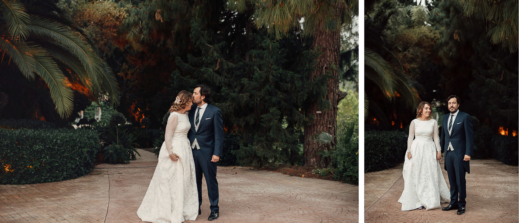 fotografia boda novios pareja casados parque de la marquesa naturaleza